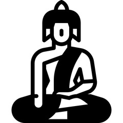 buddha solid line icon