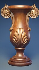 Wood Vase Design Render