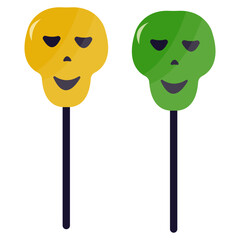 Scary Halloween Candy Element. Trick or Treat Celebration. Vector Illustration.