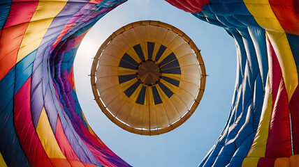 Abstract Background, View Inside Bright Colorful Hot Air Balloon Dome, background 