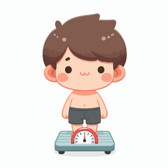 vector child weighing in flat design style
