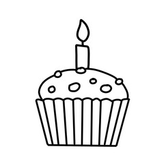 cake birthday food dessert party icons set vector