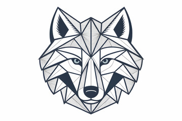 Geometric wolf head vector illustration
