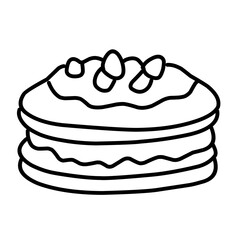 cake birthday food dessert party icons set vector