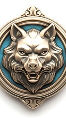 Fototapeta premium Wolf Medallion Design
