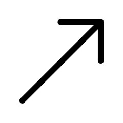 Diagonal Arrow Turning Upward Right Icon Design