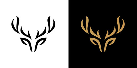 deer outline logo vector icon illustration