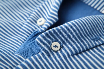 Close-up of a striped polo shirt