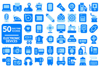 50 electonic devices duo tone icon