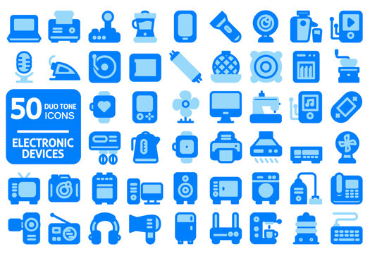 50 electonic devices duo tone icon