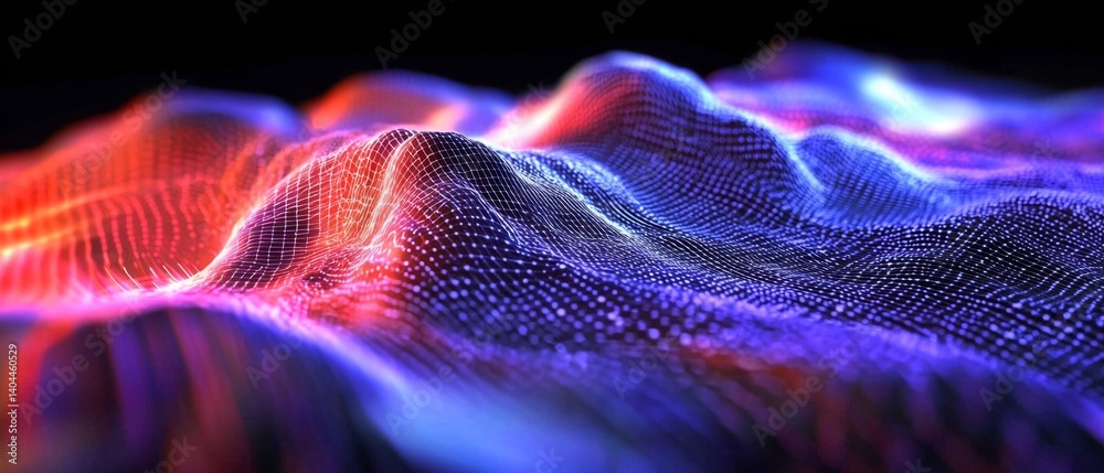 Wall mural visualization of dynamic technology in motion