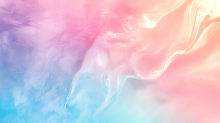 Fototapeta premium Abstract art of fluid smoke patterns pastel color background. Glowing soft pink, purple, and blue tones create a dreamy, sweet artistic feel