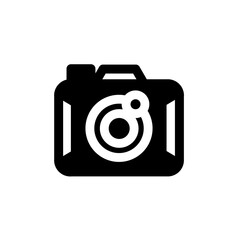 retro camera glyph icon