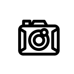 retro camera line icon