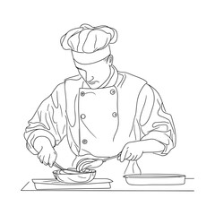 Chef Cooking with Focus