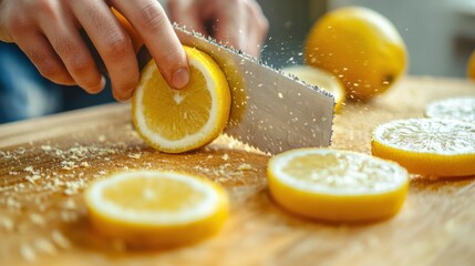 Carpenter cutting wood for custom furniture. Featuring precise cutting and woodworking