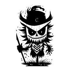 Vector Illustration of a Creepy Cartoon Monster