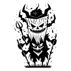 Duotone Spooky Creatures of the Dark Forest