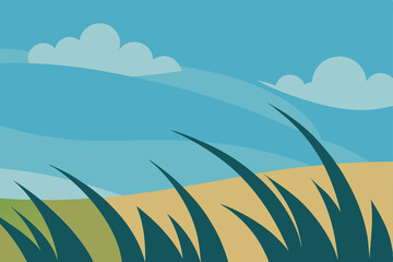 wheat field and blue sky