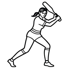 Girl Enjoying Cricket Athletic and Strong