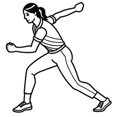 Confident Female Cricketer Hitting the Ball Hard