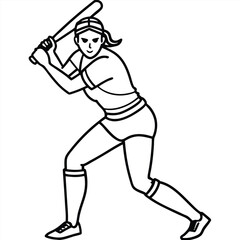 Female Sports Enthusiast Cricket Bat Swing