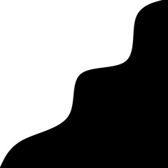 Elegant abstract black shape with a dynamic, curved silhouette. A modern design element suitable for artistic backgrounds and overlays.
