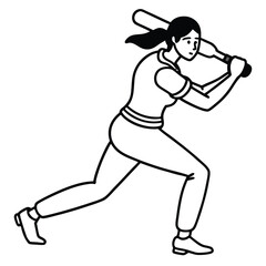 Energetic Girl Playing Cricket Game On
