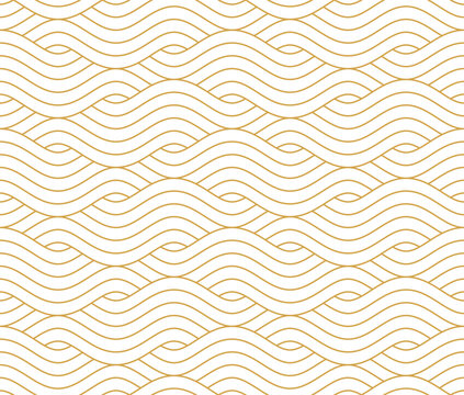 Japanese seamless pattern in oriental geometric traditional style. Water wave line pattern background. Seamless Pattern.