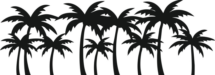 Fototapeta premium Palm Trees Silhouette Group Landscape