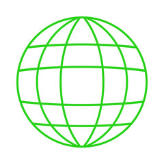 Globe web internet icon hand draw line cute cartoon illustration for decoration green pattern or creative idea