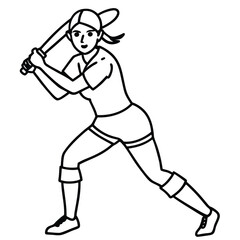 Girl Hitting Cricket Ball Energetic Sports Scene