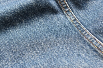 seam of blue denim texture background, jean fashion style