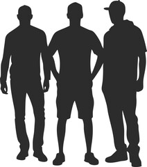 Three Casual Men Silhouette
