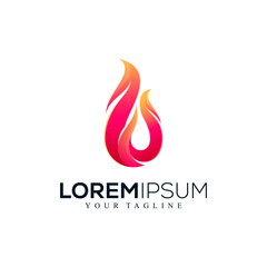 Abstract fire logo design