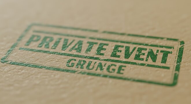 Grunge Texture: Private Event Stamp Imprint AI Generated