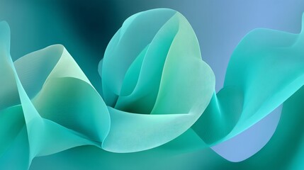 Abstract teal flowing fabric design