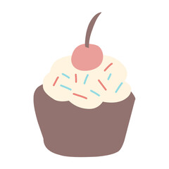Collection of flat icons of dessert, cake illustrations