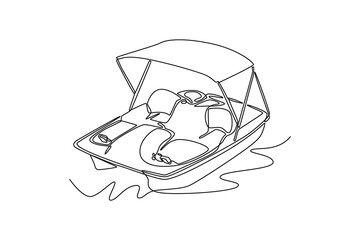 Sea ​​transportation concept. Single line draw design. Vector graphic illustration