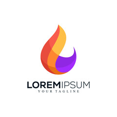 Abstract fire logo design