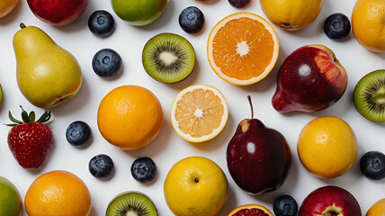 Mix Fruits isolated on white background