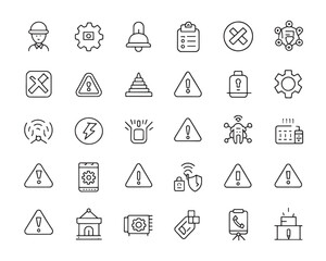 Alert Line Art Icons Collection for Designers