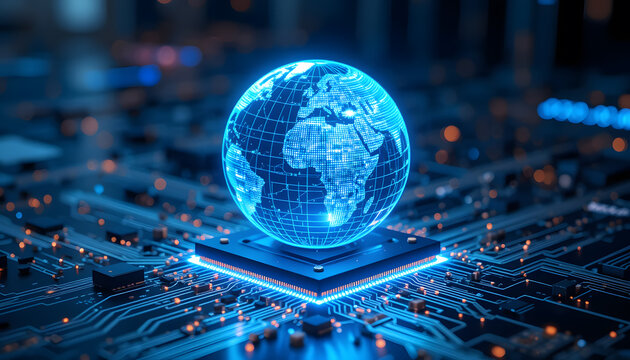 Global technology network digital transformation and connectivity artificial intelligence concept
