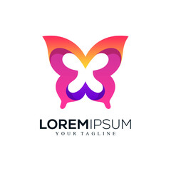 Abstract butterfly logo design