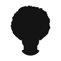 Male Silhouette Profile with Afro Hair and Beard – Vector Illustration