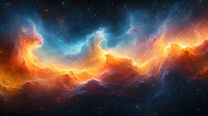 Stunning vision of nebula clouds and stars in deep space, portraying the vastness of the cosmos, interstellar wonder, and human spaceflight dreams
