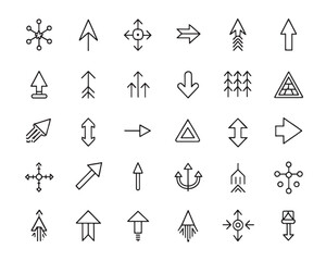 Minimalist Arrow Line Icon Set for Creatives