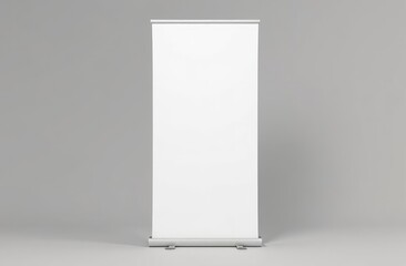 Blank white roll-up banner display mockup