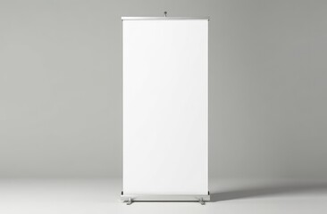 Blank white roll-up banner display mockup