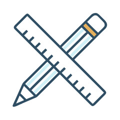 Pencil and Ruler Crossed Tools Icon Design
